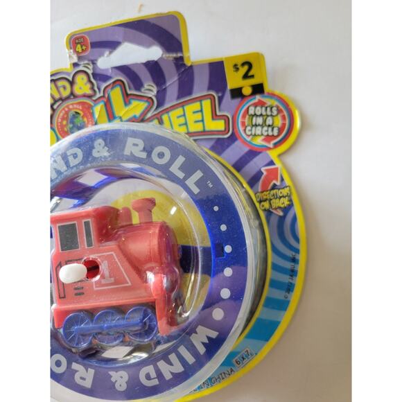NIP Vintage 1990s Ja-Ru Toys Wind-Up & Roll Train Wheel Toy Unused in Package - Picture 3 of 8